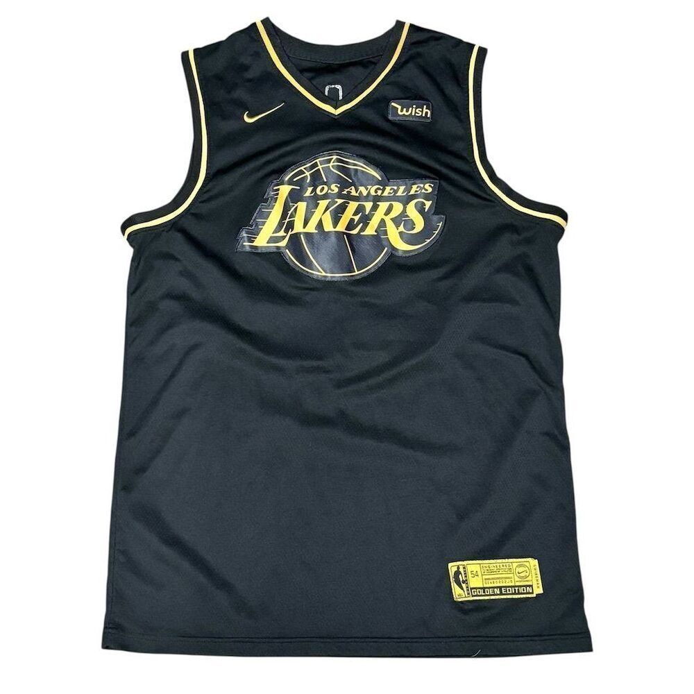 Nike Lakers LeBron James #23 Golden Edition Men's Jersey Size 54 Black